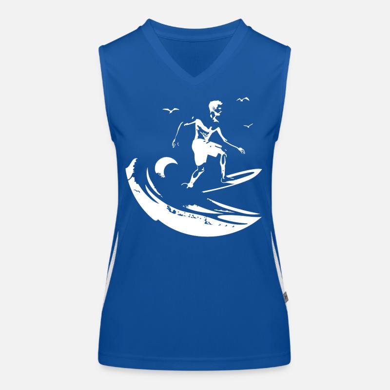 Dessin de surf Débardeur respirant contrasté Femme