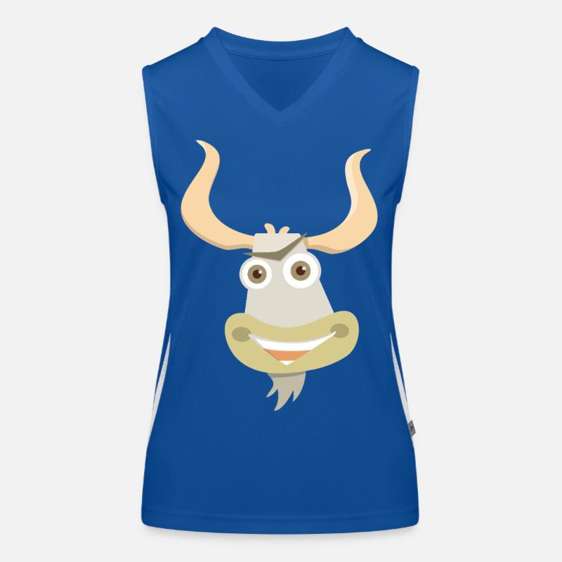 Illustration joyeuse d’une tête de yak Débardeur respirant contrasté Femme