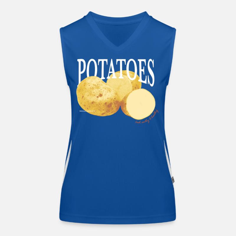 Pommes de terre – Retro Vegetable Statement Débardeur respirant contrasté Femme
