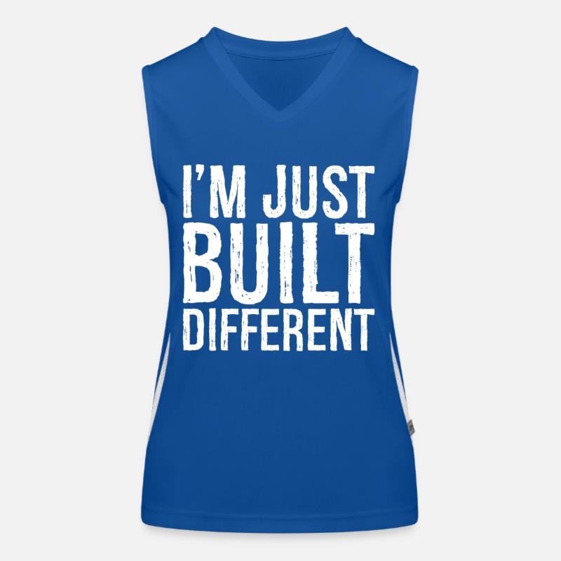 I'm just built different Funktionelles Kontrast-Tank Top für Frauen