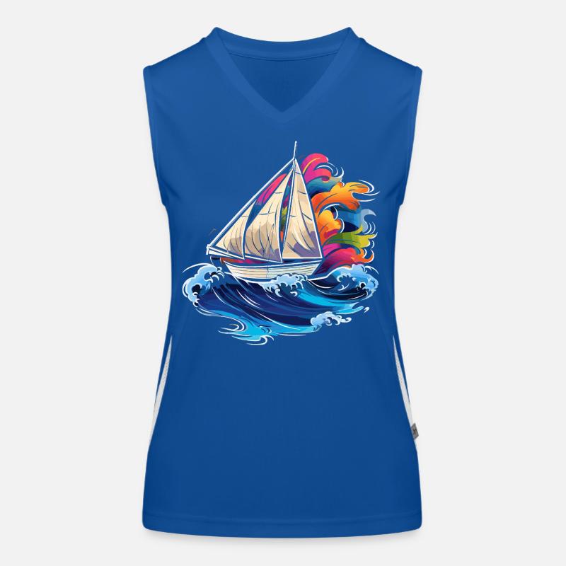 Segeln Synthwave Funktionelles Kontrast-Tank Top für Frauen