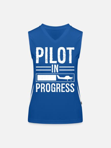 Pilote en cours - Débardeur respirant contrasté Femme - bleu/blanc - Devant