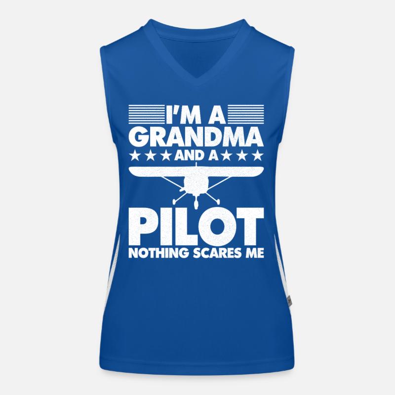 I'm a grandma and a pilot nothing scares me Funktionelles Kontrast-Tank Top für Frauen