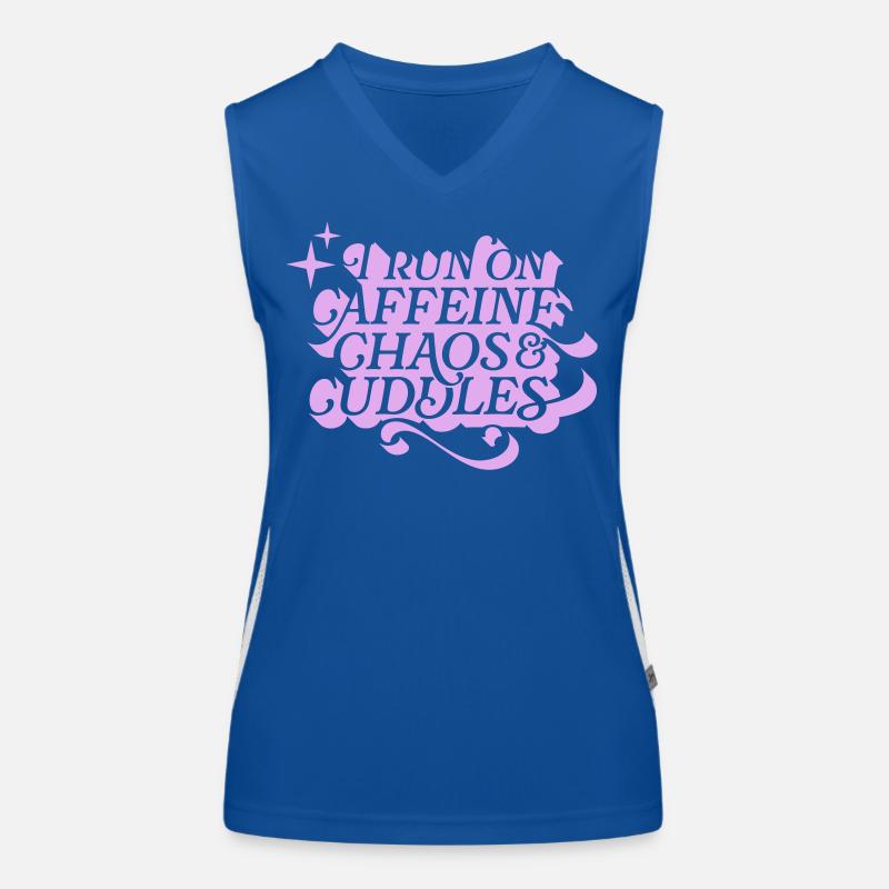 Caffeine Chaos Cuddles – Power Mode On Women's Functional Contrast Tank Top
