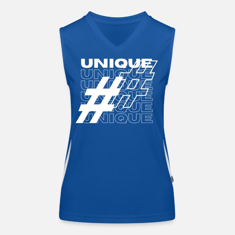 Einzigartige Hashtag-Typografie Funktionelles Kontrast-Tank Top für Frauen