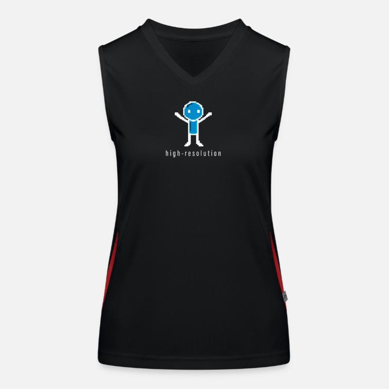 High Resolution Pixel Male Absurd Humor Women's Functional Contrast Tank Top