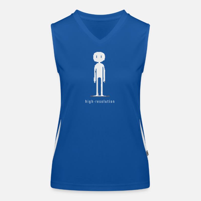 Drôle Pixel Stick Figure Absurde Humour Informatique Débardeur respirant contrasté Femme