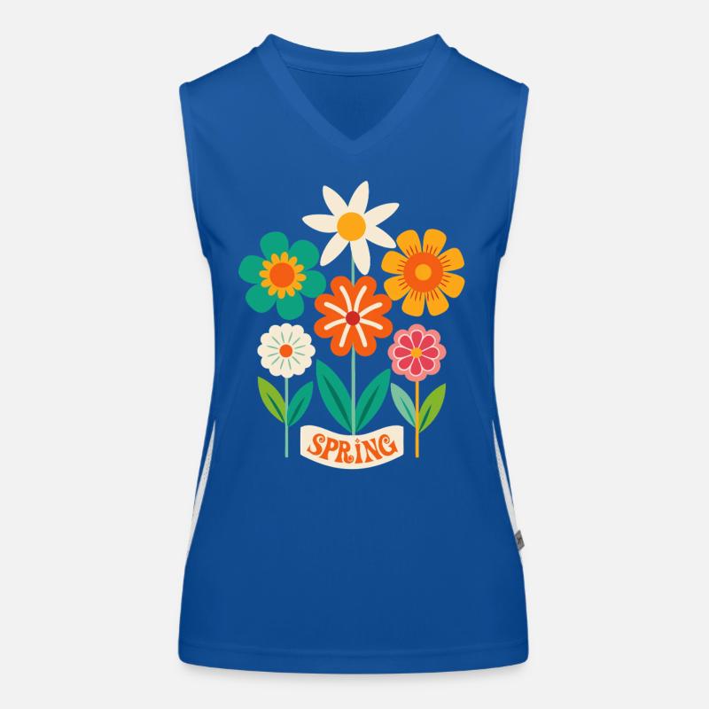 Printemps Fleurs Fleurs Débardeur respirant contrasté Femme