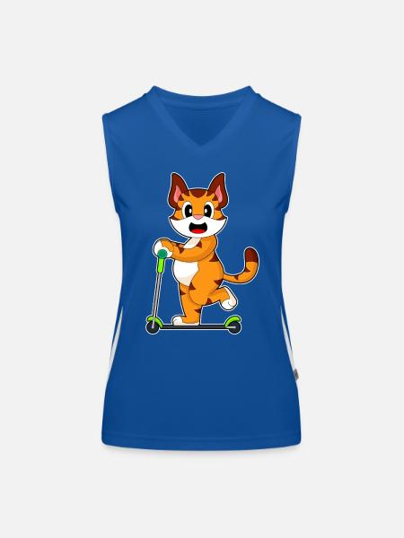 Trottinette Tiger - Débardeur respirant contrasté Femme - bleu/blanc - Devant