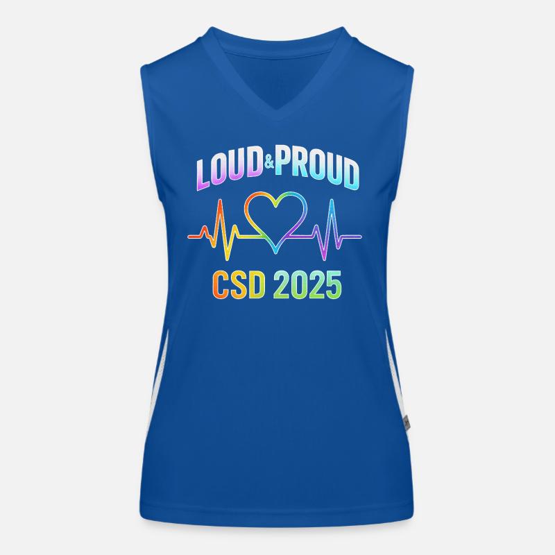 LGBTQ Pride 2025 Herzbeat Design Funktionelles Kontrast-Tank Top für Frauen