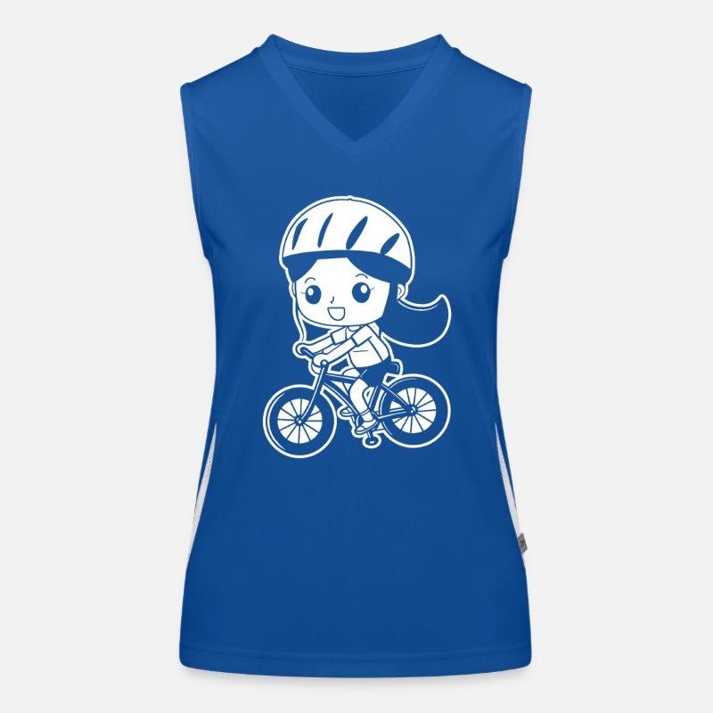 Cyclist Comic Style Women's Functional Contrast Tank Top