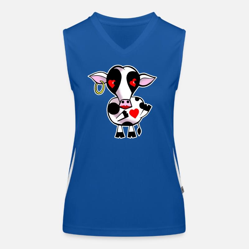 Cow with heart Women's Functional Contrast Tank Top