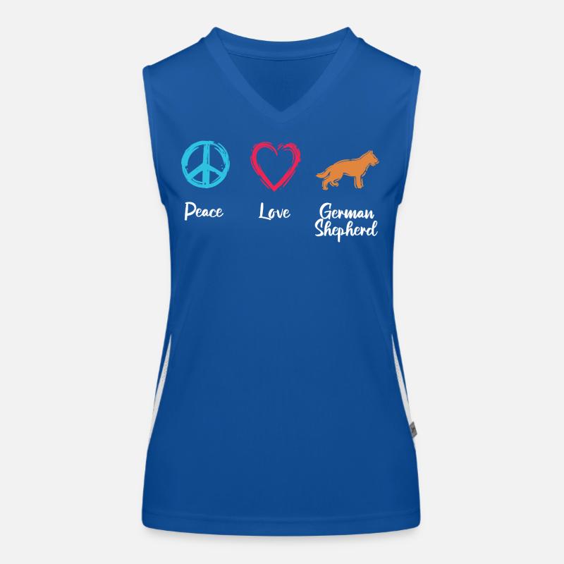 Chien de berger Peace Love Débardeur respirant contrasté Femme