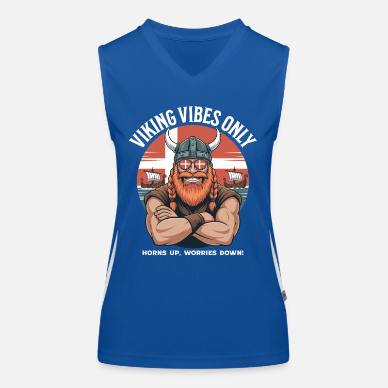 Viking Vibes Only Cool Cartoon Denmark Vikings Women's Functional Contrast Tank Top
