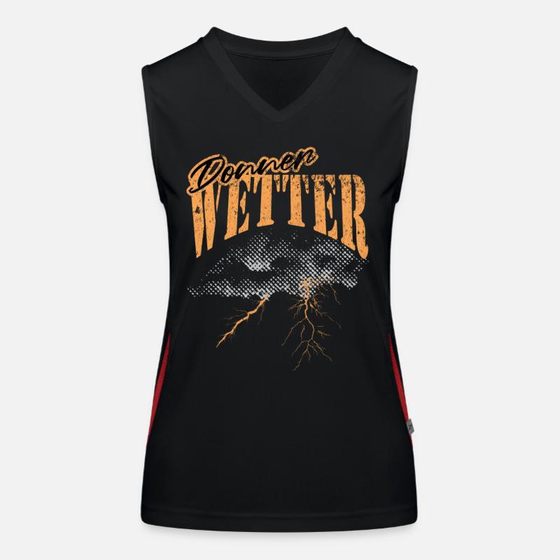 Orage, météo, conception graphique Débardeur respirant contrasté Femme