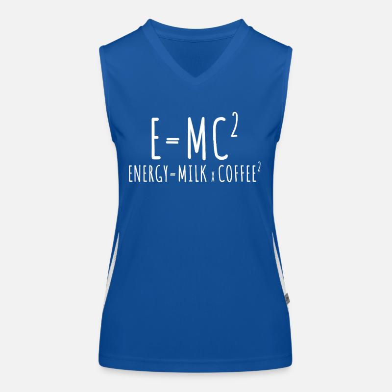 E=MC2 Physics Saying Caffeine Nerd Energy Coffee Women's Functional Contrast Tank Top