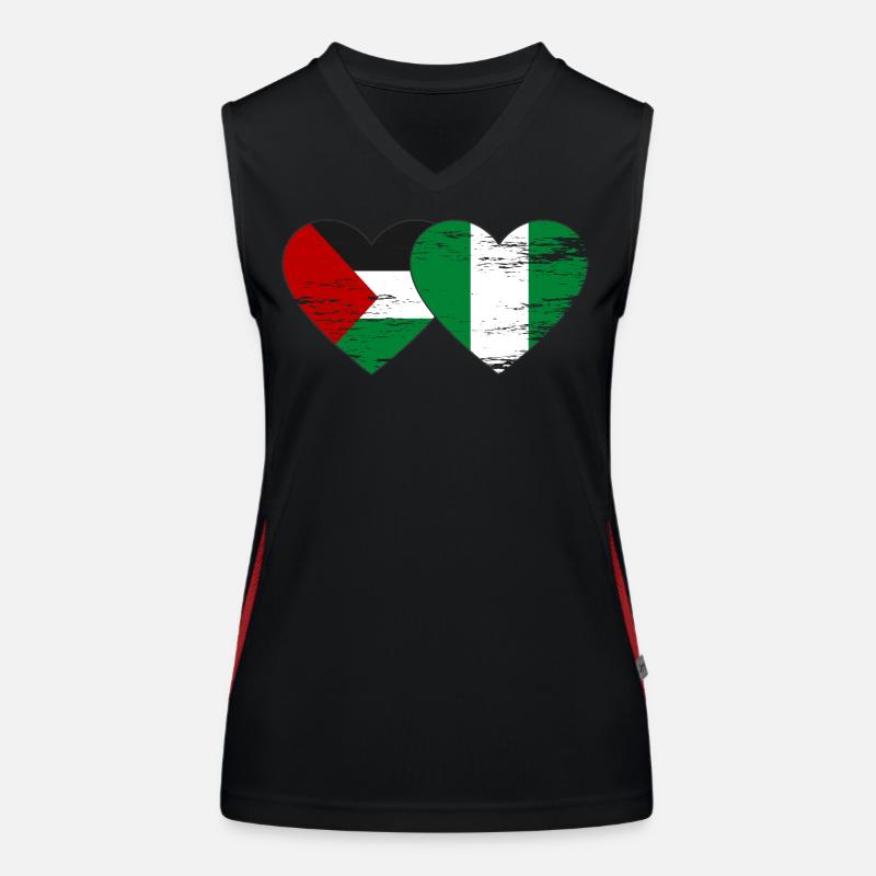 Drapeau de la Palestine et du Nigeria utilisé Débardeur respirant contrasté Femme
