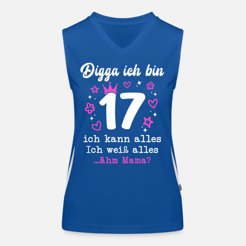 Digga Ich Bin 17 Jahre 17. Geburtstag Mädchen Funktionelles Kontrast-Tank Top für Frauen