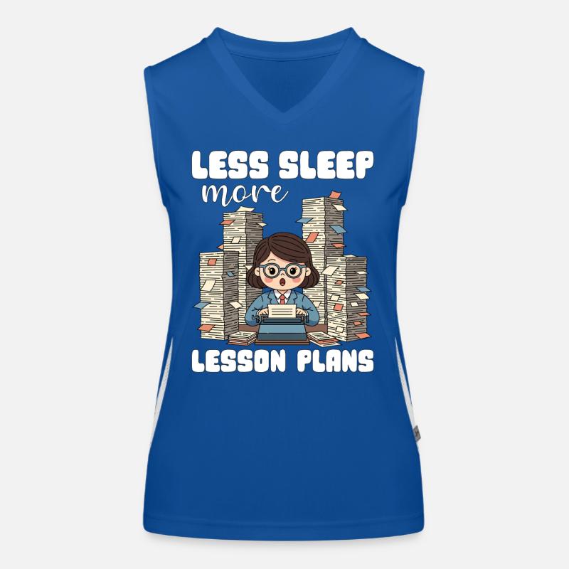 MOINS DE SOMMEIL, PLUS DE PLANS DE COURS - CADEAU POUR L’ENSEIGNANT Débardeur respirant contrasté Femme