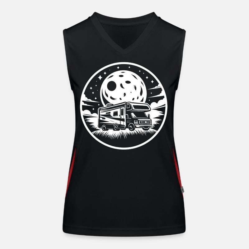 Motorhome Silhouette Camping Reis Women's Functional Contrast Tank Top
