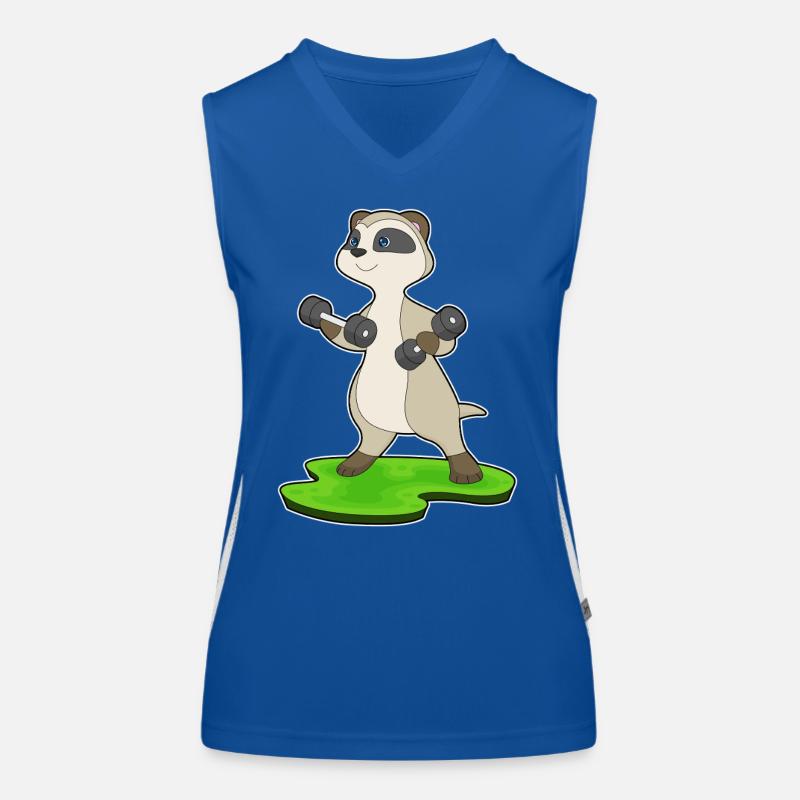 Meerkat Bodybuilder Haltères Musculation Débardeur respirant contrasté Femme
