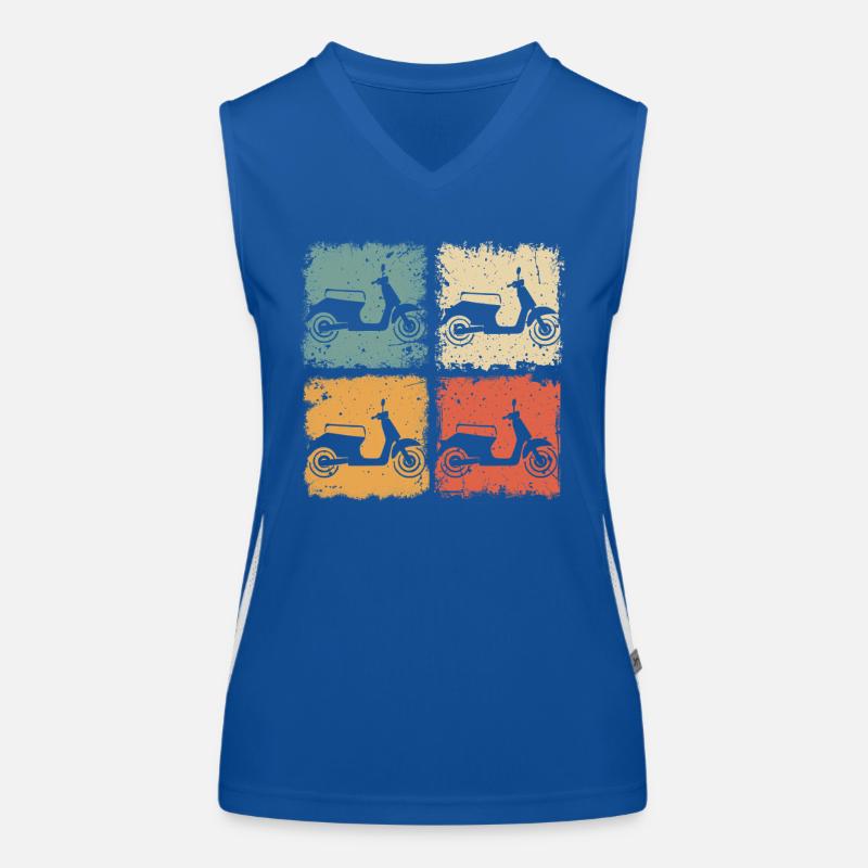 Vintage Scooter Moped For Scooter Driver Women's Functional Contrast Tank Top
