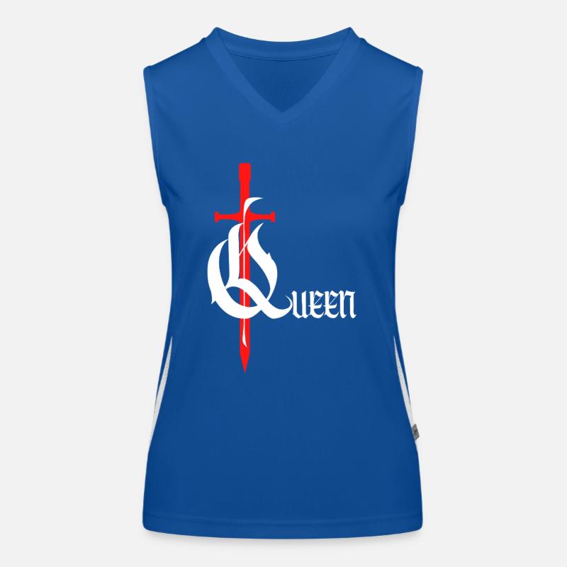 Gothic Queen Design with Sword with white text Women's Functional Contrast Tank Top