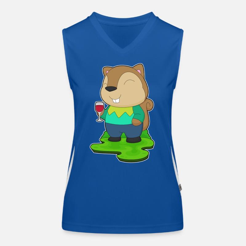 Eichhörnchen Rotwein Funktionelles Kontrast-Tank Top für Frauen