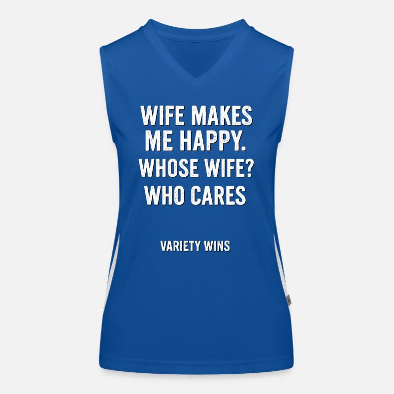 Humorvolle Ehefrau Wertschätzung Zitat Design Funktionelles Kontrast-Tank Top für Frauen