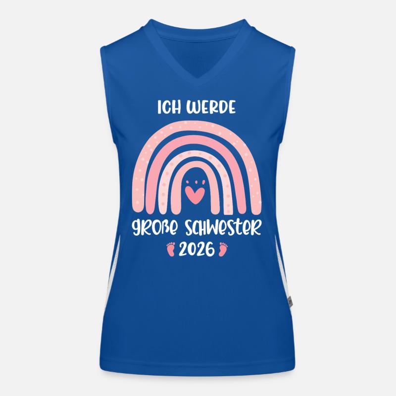 Ich werde große Schwester 2026 Regenbogen Mädchen Funktionelles Kontrast-Tank Top für Frauen