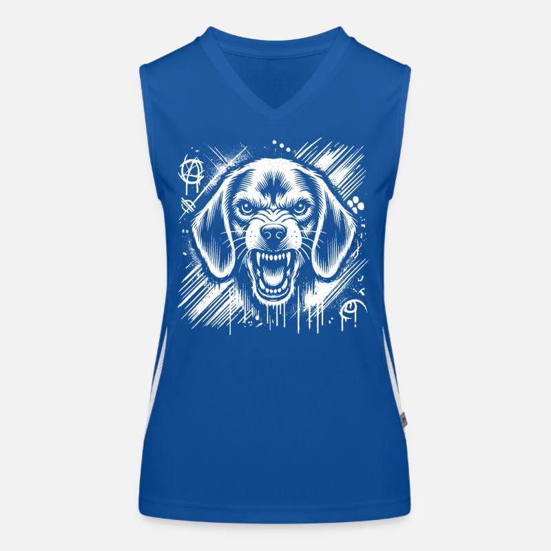 More aggressive beagle than in cool graffiti style Women's Functional Contrast Tank Top