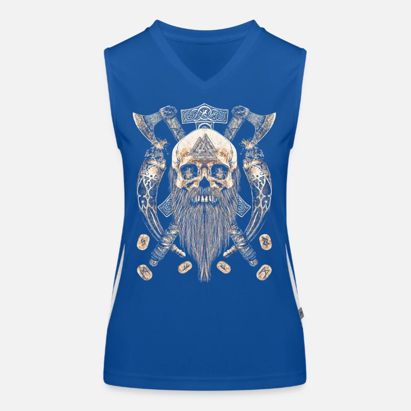 Valhalla Siegel Wikinger Schädel Skelett Goth Funktionelles Kontrast-Tank Top für Frauen