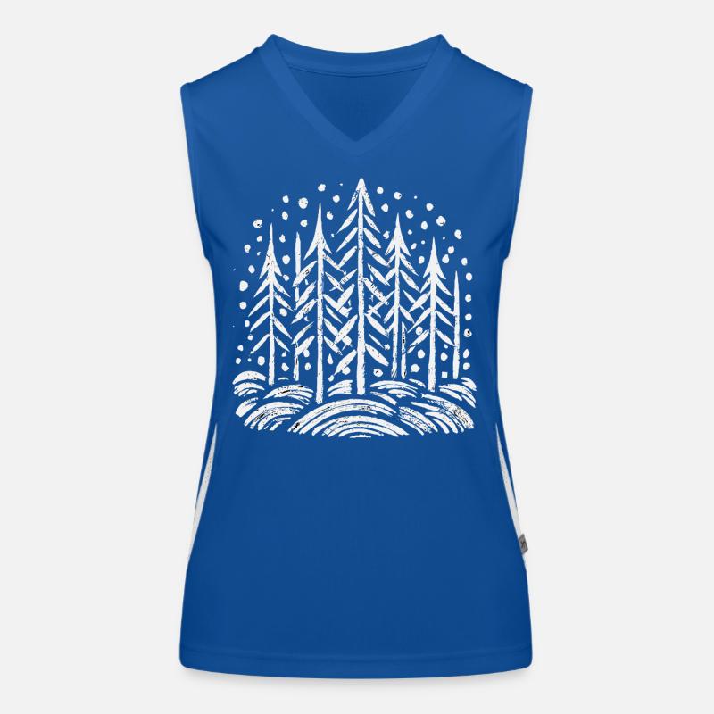 Imprimé arbre de forêt enneigée Débardeur respirant contrasté Femme