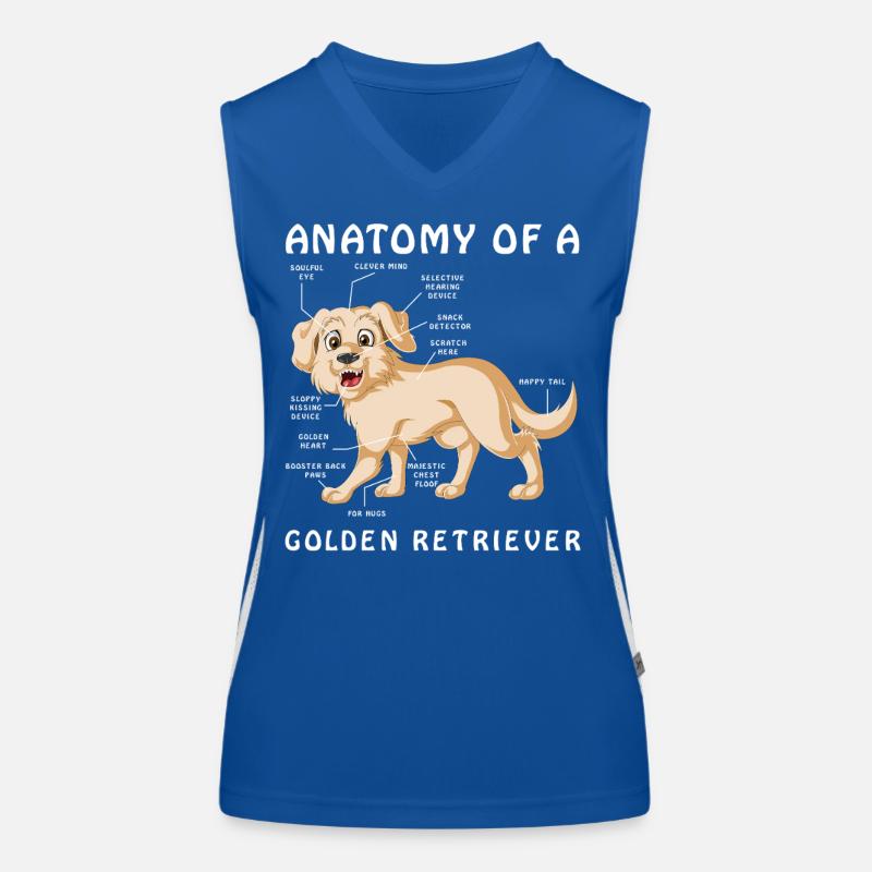 Anatomie eines Golden Retriever Illustration Funktionelles Kontrast-Tank Top für Frauen