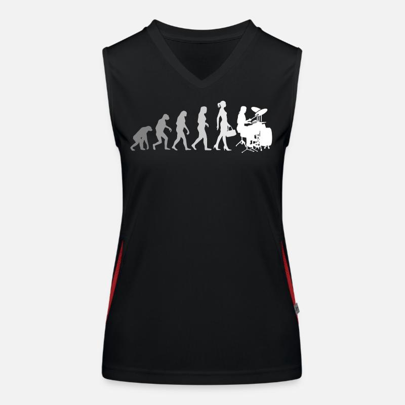 Evolution Schlagzeugerin Percussion Drummer Funktionelles Kontrast-Tank Top für Frauen