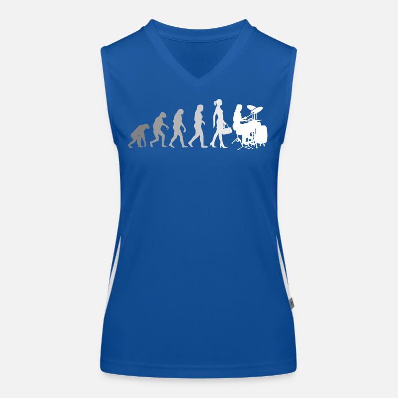 Evolution Schlagzeugerin Percussion Drummer Funktionelles Kontrast-Tank Top für Frauen