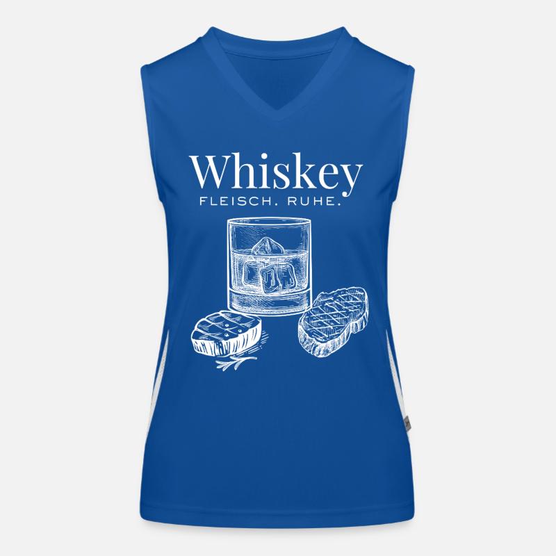 Whiskey & Fleisch – Ruhig genießen Funktionelles Kontrast-Tank Top für Frauen