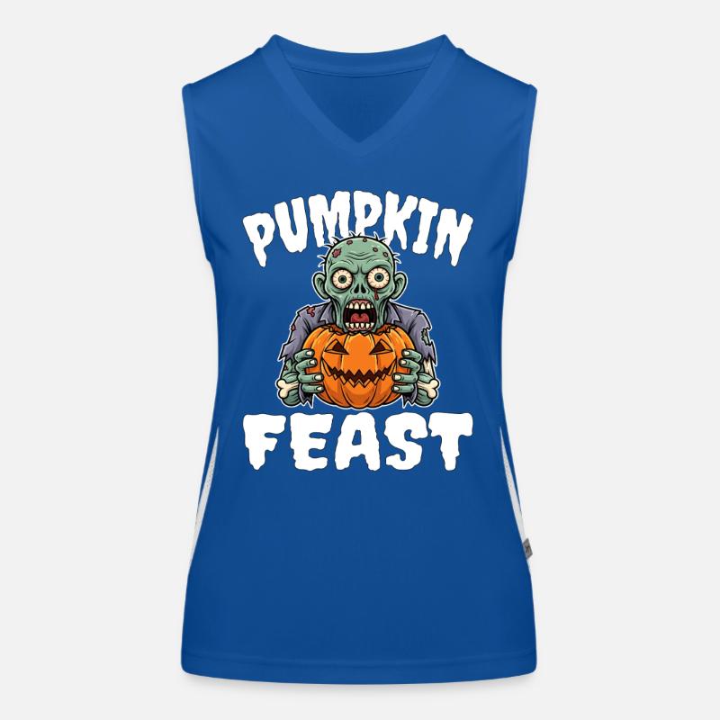PUMPKIN FEAST - ZOMBIE HALLOWEEN Women's Functional Contrast Tank Top