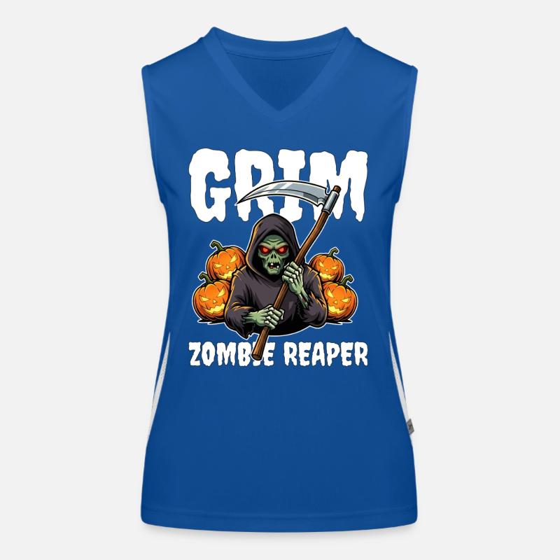 GRIMMIGER ZOMBIE REAPER - ZOMBIE HALLOWEEN Funktionelles Kontrast-Tank Top für Frauen