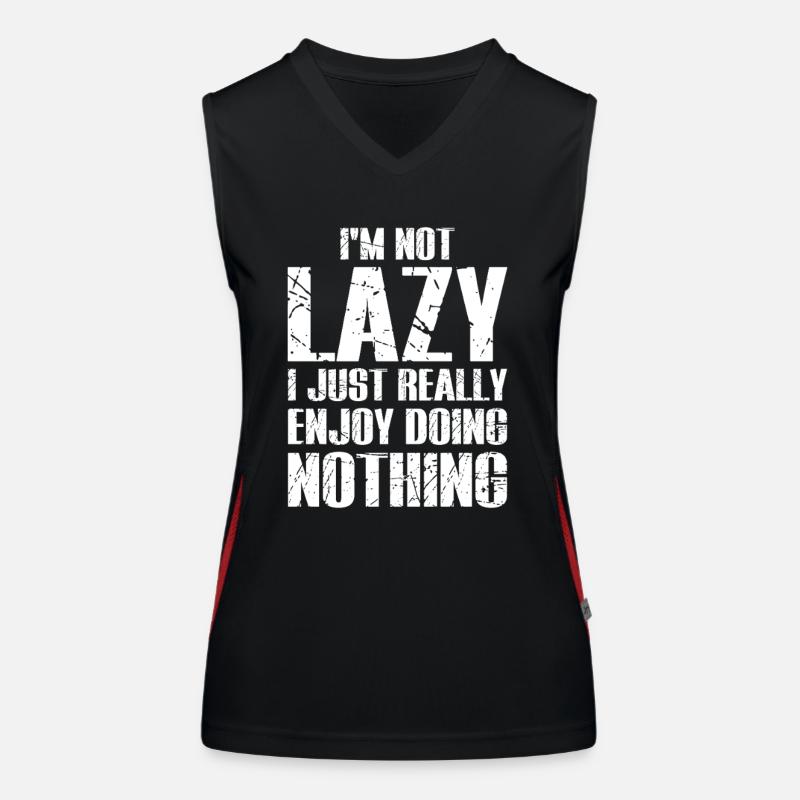 I’m Not Lazy I Just Enjoy Doing Nothing - Women's Functional Contrast Tank Top - black/red
