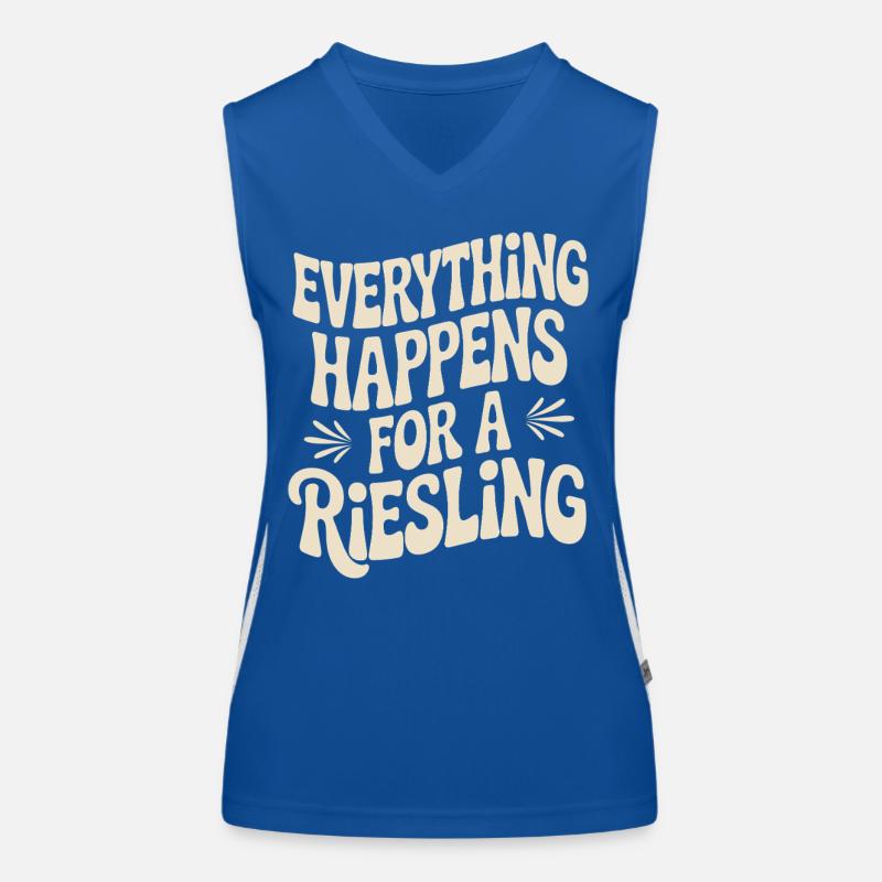 Wein Weintrinker Everything Happens For A Riesling Funktionelles Kontrast-Tank Top für Frauen