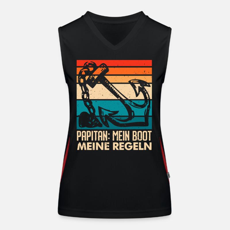 Futur père MON BATEAU MES RÈGLES Drôle Débardeur respirant contrasté Femme