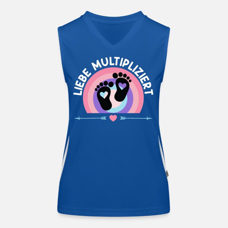 Werdende Mutter LIEBE MULTIPLIZIERT Lustiges Funktionelles Kontrast-Tank Top für Frauen