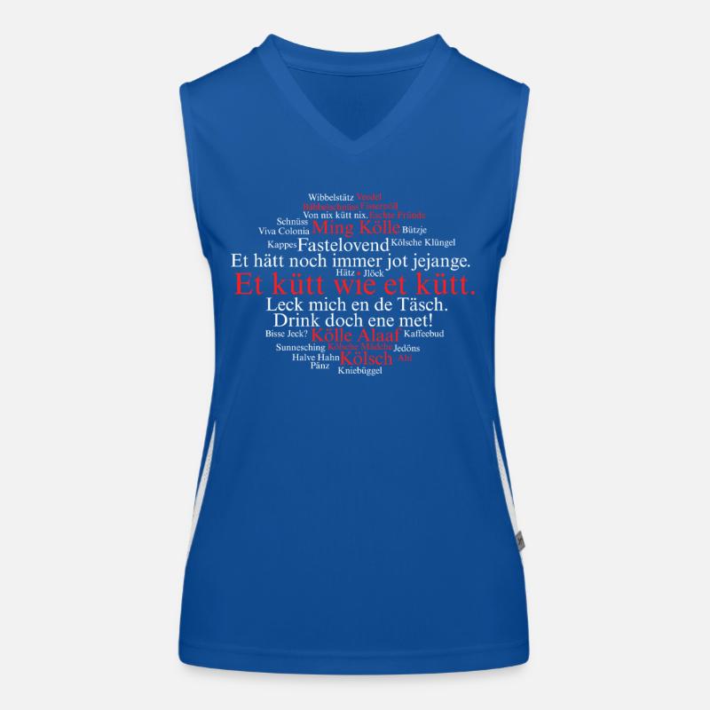 Köln Kölsch Wortwolke Kölner Karneval Alaaf Kölle Funktionelles Kontrast-Tank Top für Frauen