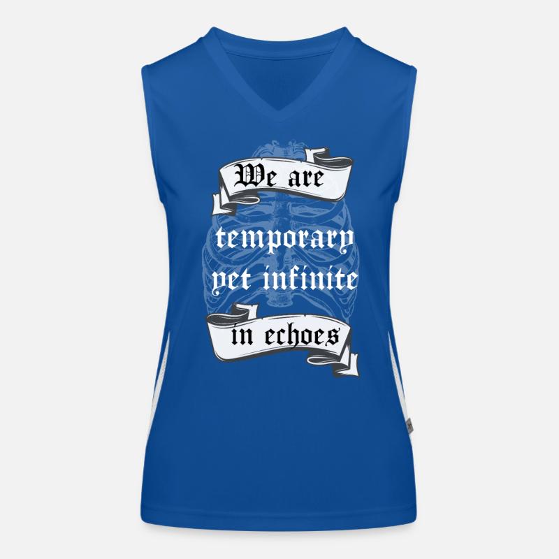Temporary Yet Infinite in Echoes Existential Quote Women's Functional Contrast Tank Top