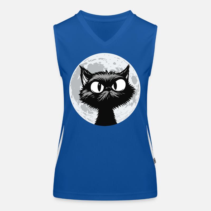 Moon Cat Midnight Women's Functional Contrast Tank Top