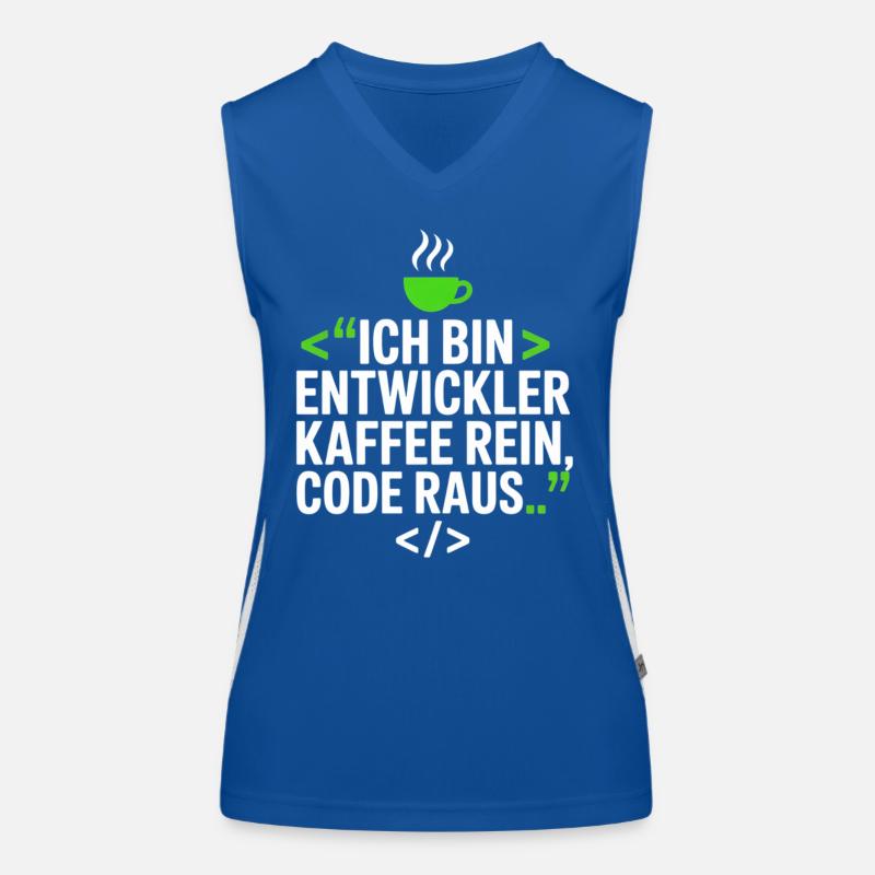 Développeur Café Programmation Dicton Débardeur respirant contrasté Femme