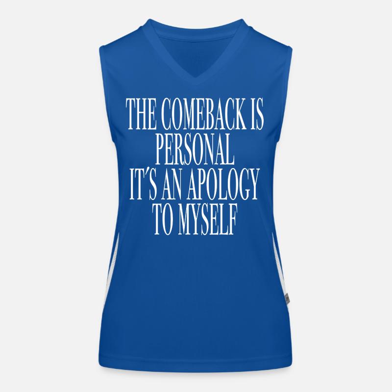 Sprücheshirt comeback motivation Funktionelles Kontrast-Tank Top für Frauen