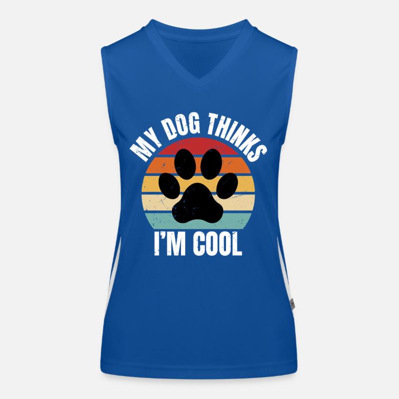 mon chien pense que je suis cool Débardeur respirant contrasté Femme