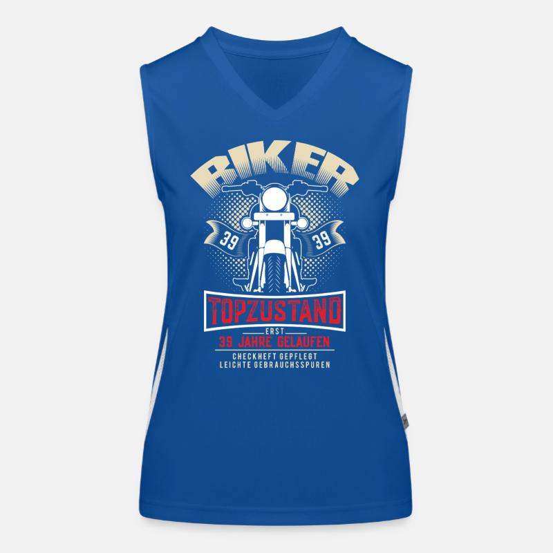 39th Birthday Motorcyclist Motorcycle Women's Functional Contrast Tank Top